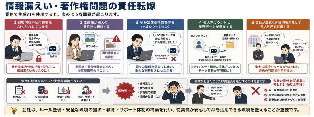 情報漏えい・著作権問題の責任転嫁
