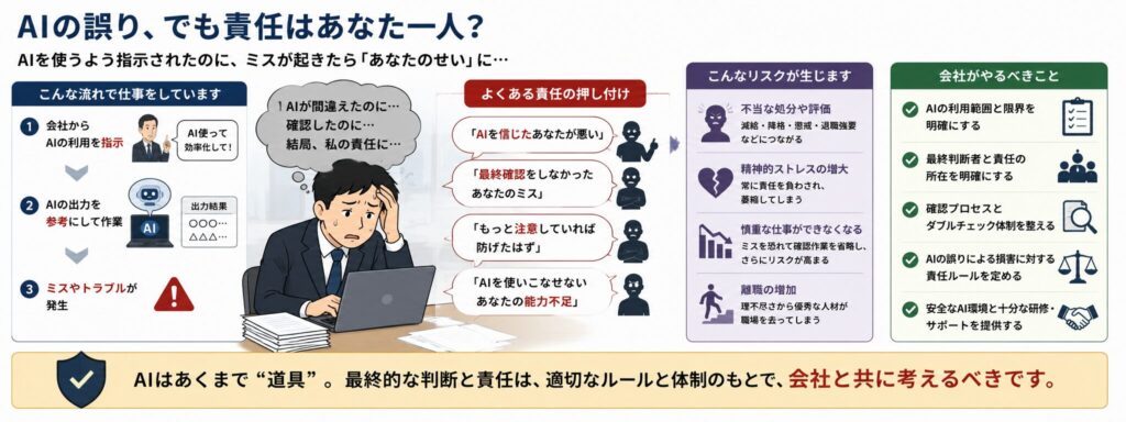 AIの誤りについて労働者だけが責任を負わされる