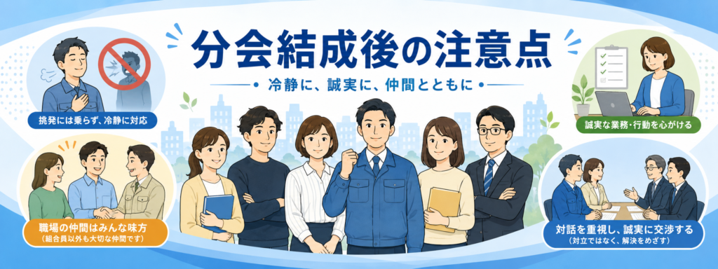 分会結成後の注意点